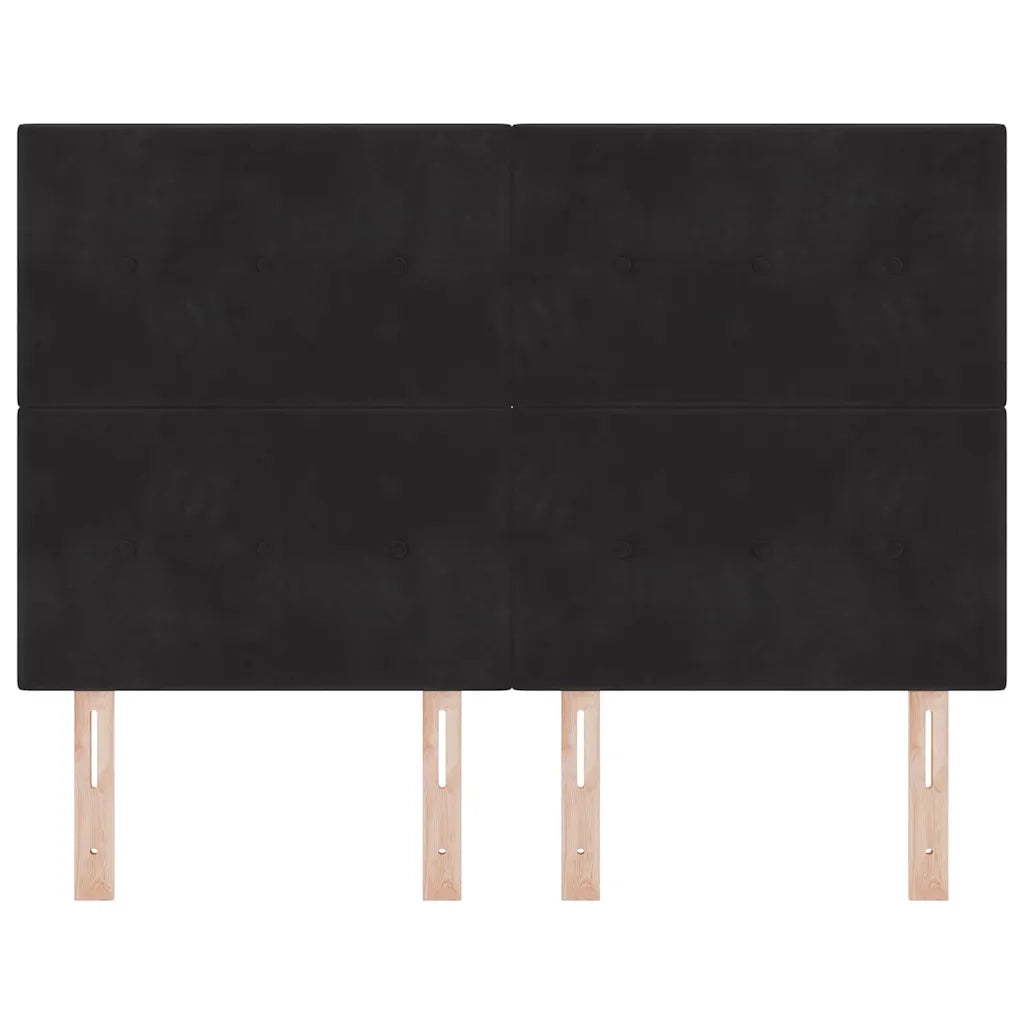 Testiera | Testata LED con strisce LED Nero 160 cm Velluto