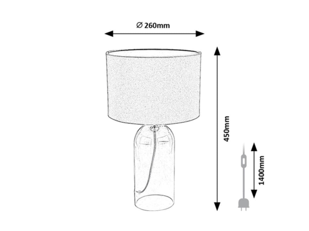Lampada da tavolo Luxin vetro fumé 1xE14 Rabalux