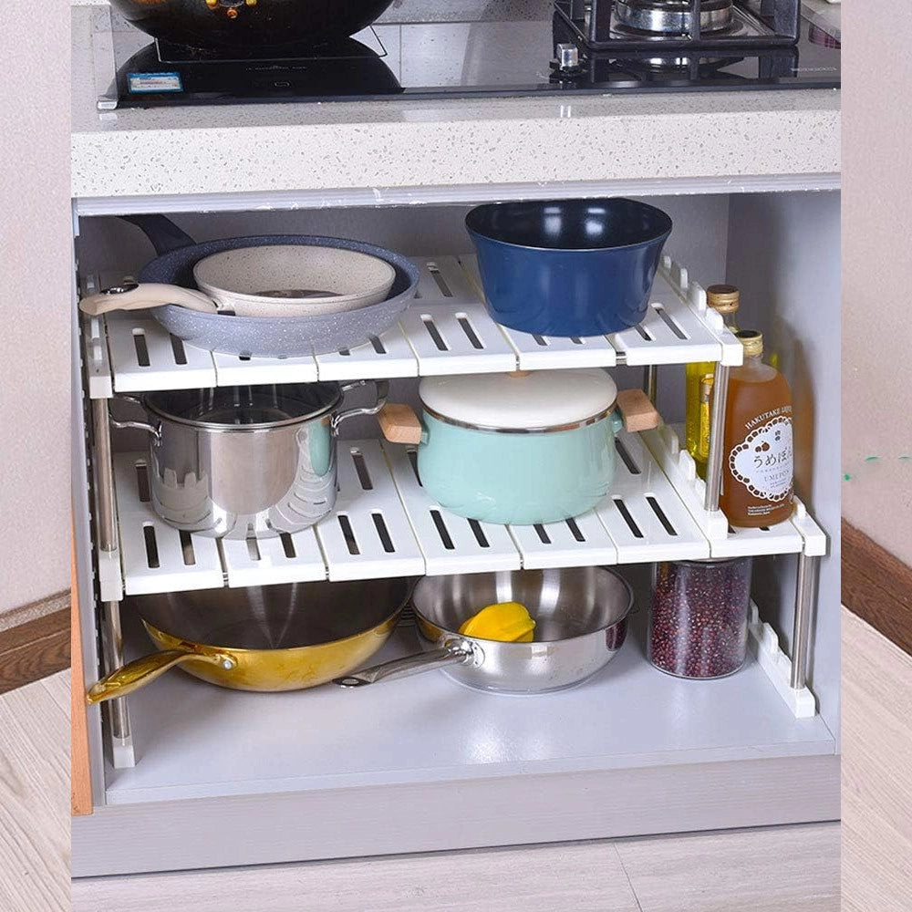 Trade Shop - Mensola Sovrapponibile Salvaspazio Organizer Impilabile Armadio Mobili 65x24x20 -