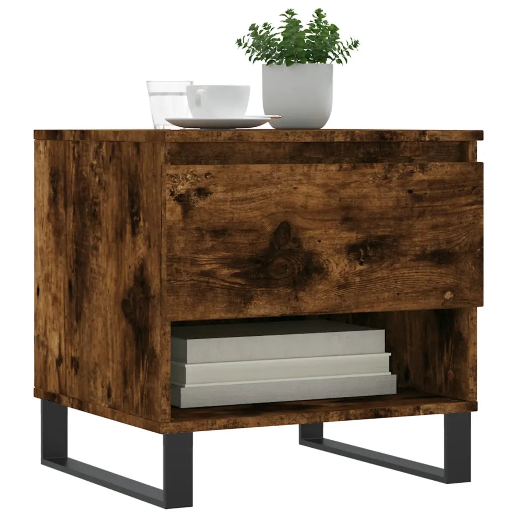 2 pz Tavolini salotto | Tavolino da caff¨¨ | Tavolino da Soggiorno Rovere Fumo 50x46x50 cm Legno Multistrato