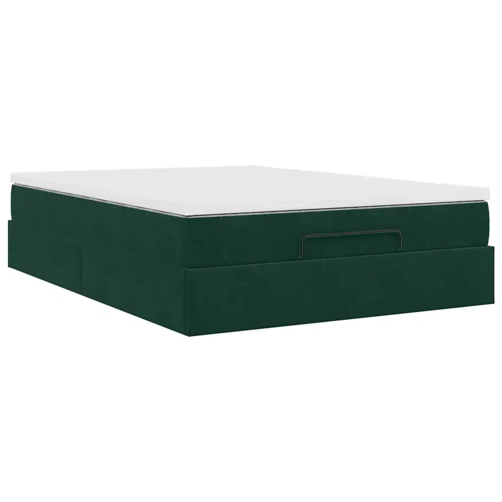 Struttura Letto Pouf con Materasso 140x190 cm in Velluto 3311186