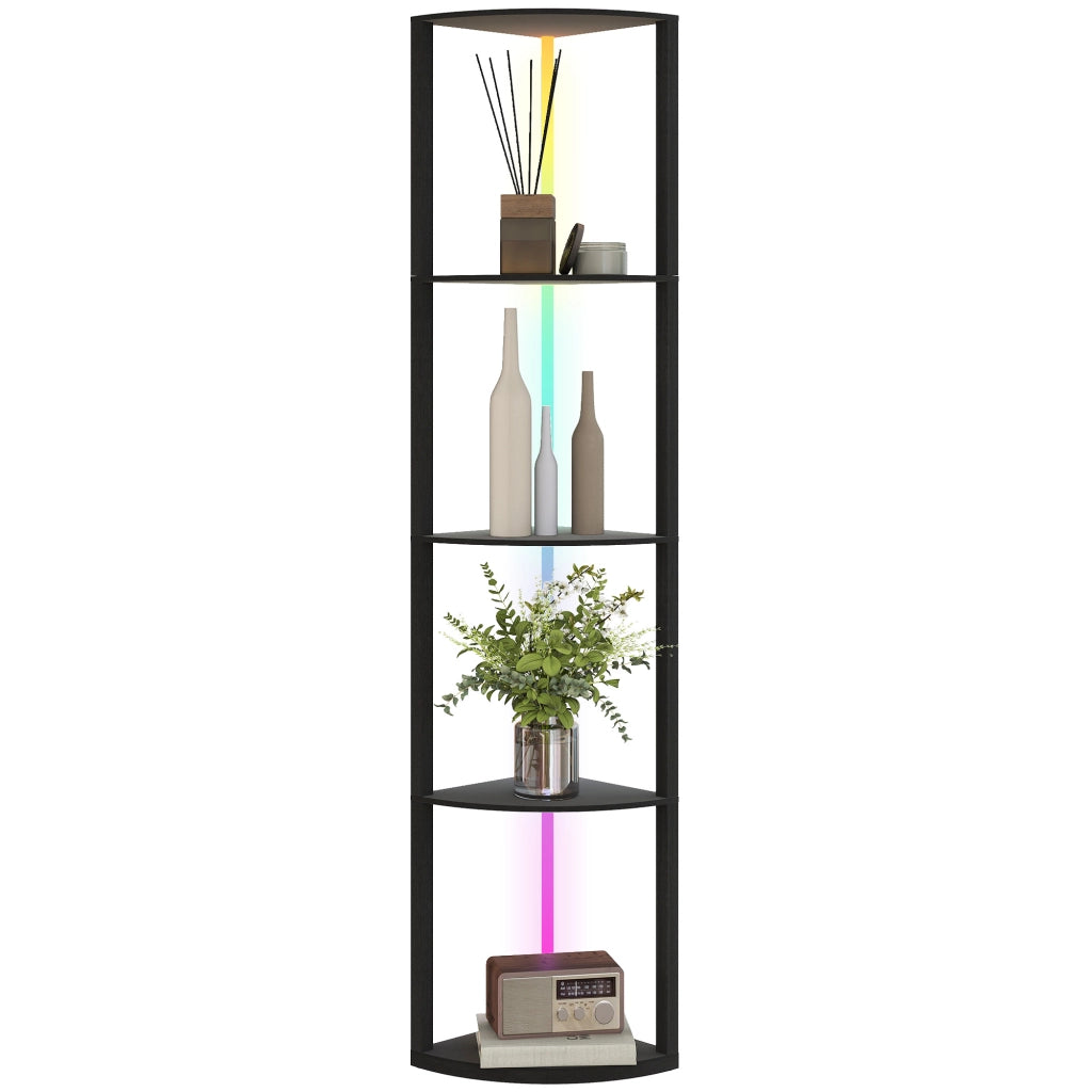 Lampada da terra con scaffale, RGB, telecomando ¨C Zephmum ¨C 5 livelli dimmerabile