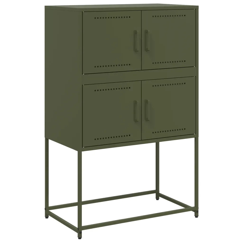 Credenza-Buffet-Armadio da cucina Verde Oliva 68,5x38,5x107 cm in Acciaio 206607