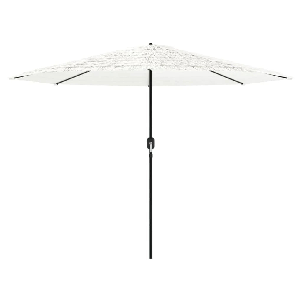 Ombrellone da giardino in poliestere 324 x 324 x 247 cm protezione dal sole e dalla pioggia struttura in acciaio bianco 02_0056407