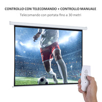 Easycomfort Schermo per Proiettore 100 Pollici Formato 4:3 Regolabile con Telecomando, Schermo di Proiezione Motorizzato Compatto, 203x152 cm, Bianco
