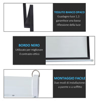 Easycomfort Schermo per Proiettore 100 Pollici Formato 4:3 Regolabile con Telecomando, Schermo di Proiezione Motorizzato Compatto, 203x152 cm, Bianco