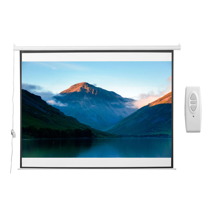 Easycomfort Schermo per Proiettore 120 Pollici Formato 4:3 Regolabile con Telecomando, Schermo di Proiezione Motorizzato Compatto, 244x183 cm, Bianco