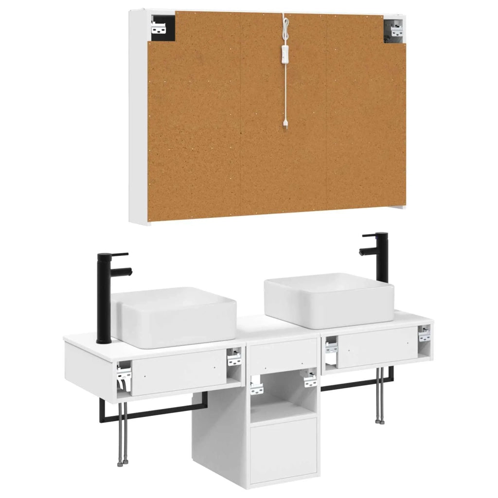 Set di Armadi da Bagno 4 pcs Bianco 103,5 x 15,5 x 70 cm 3406303
