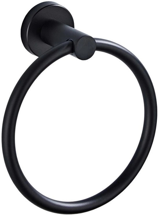 Anello per asciugamano in acciaio inossidabile 304, nero, anello per asciugamano a forma rotonda in stile scandinavo