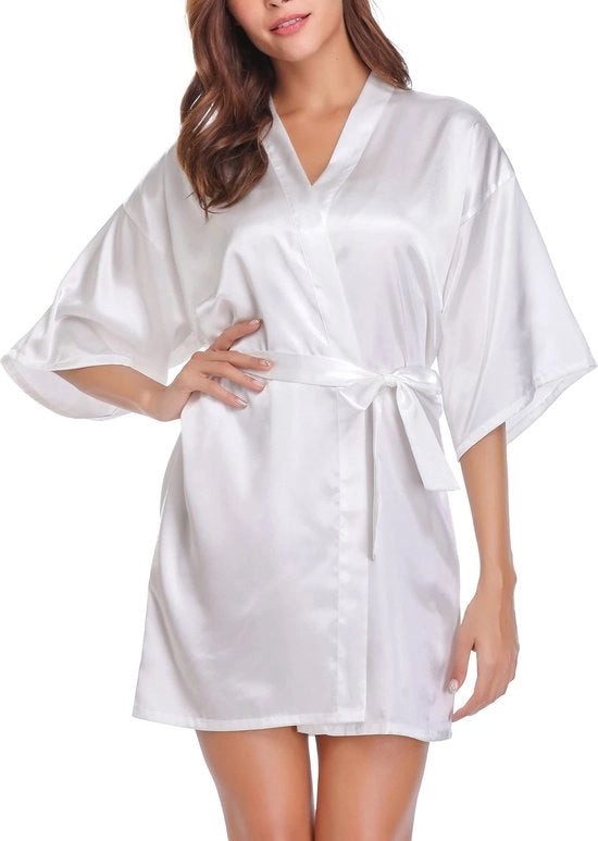 Kimono per donna con cintura in seta, camice da notte leggero, abito da sera corto per matrimoni, feste e cerimonie in A-Wit XXL