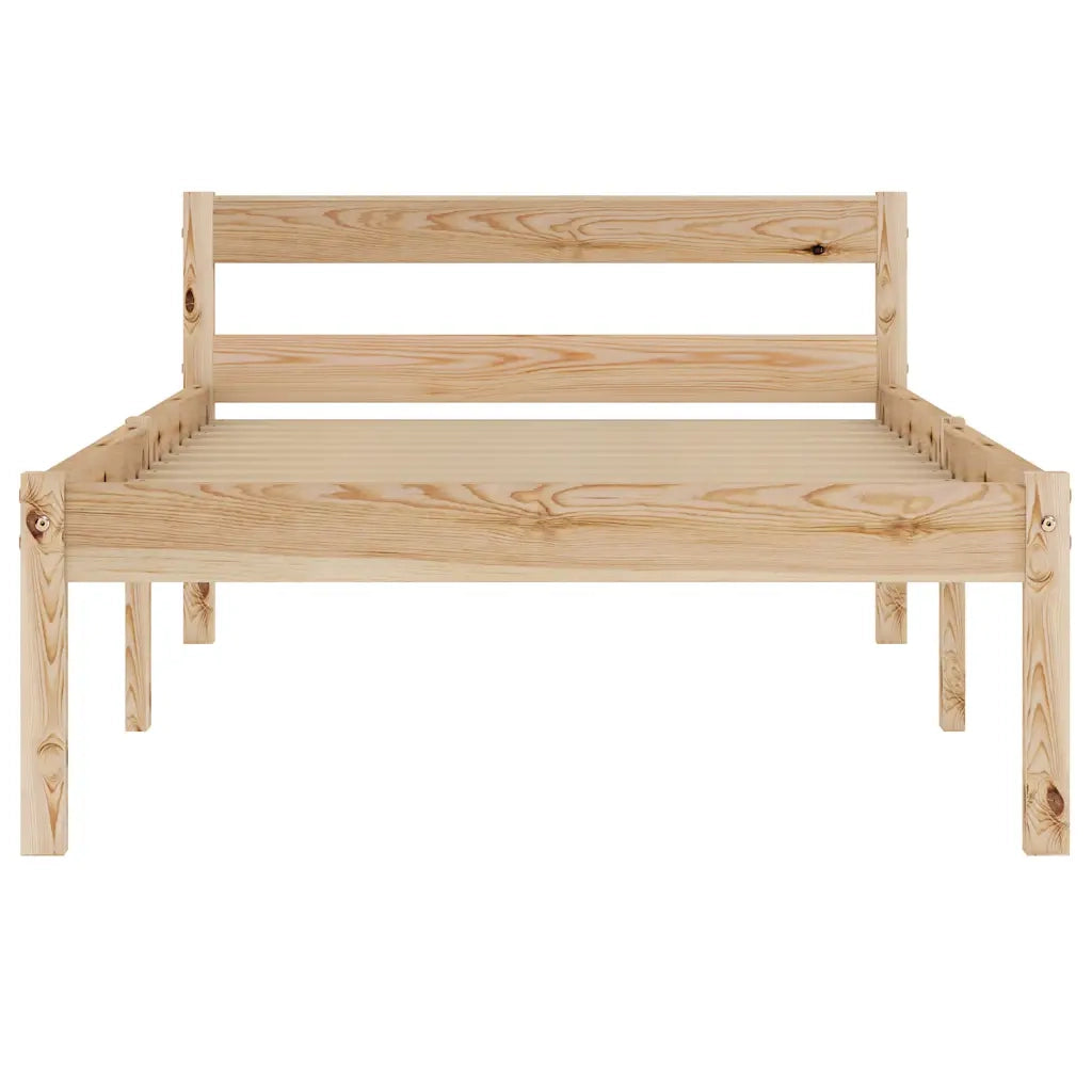 Letto singolo | Letto per adulti | Giroletto senza Materasso 100x200 cm in Legno Massello di Pino