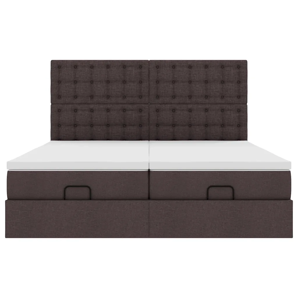Struttura Letto Pouf con Materassi 200x200 cm in Tessuto 3314593