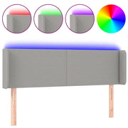 Testiera | Testata Grigio Chiaro a LED 147x16x78/88 cm in Tessuto