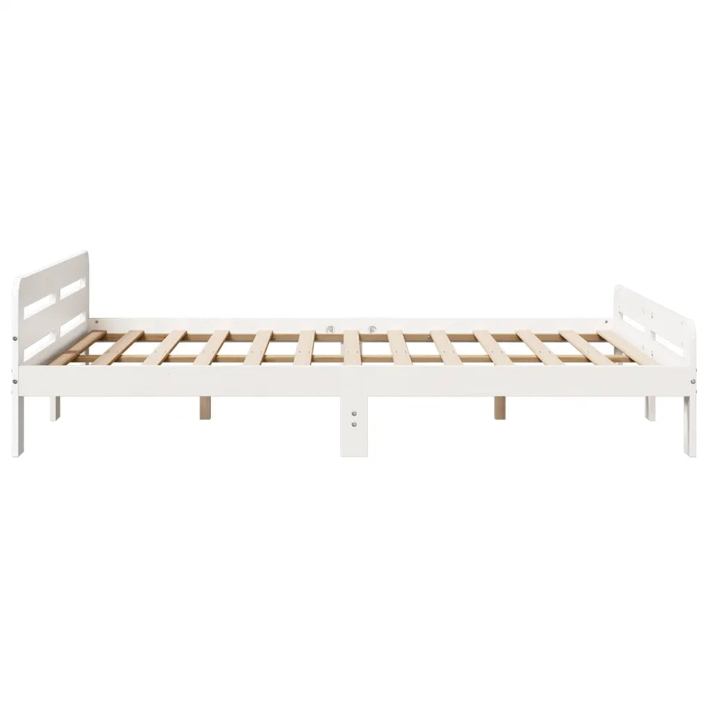 Letto senza Materasso Bianco 140x190 cm Legno Massello di Pino