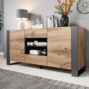 Madia Albignola, Credenza 4 Ripiani, 164x44x80h cm Marrone Rovere Nodi