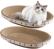 Due pezzi di piatto per gatto - Piatto ovale rotondo per gatto, piatto per gatto per protezione dei mobili, divano e letto - Mobili per gatto per giocattoli di addestramento (47 * 32 cm)