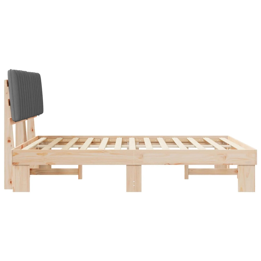 Letto con Testiera Rivestita Grigio chiaro 160 x 200 cm