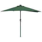 Ombrellone da giardino pieghevole moderno 294 x 150 x 224 cm con illuminazione a LED in poliestere verde 02_0058667