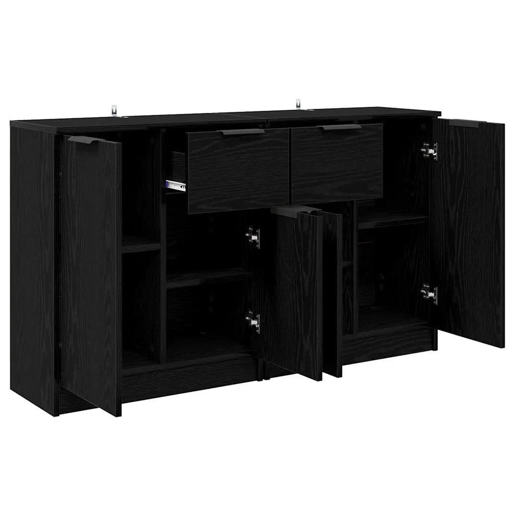 Sideboards 2 pcs Rovere Nero 60 x 30 x 70 cm Legno multistrato