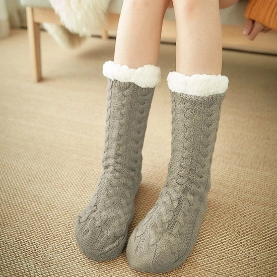 Pantofole antiscivolo per donne, calze morbide e spesse per donne e ragazze, regalo ideale per lei, colore miele chiaro