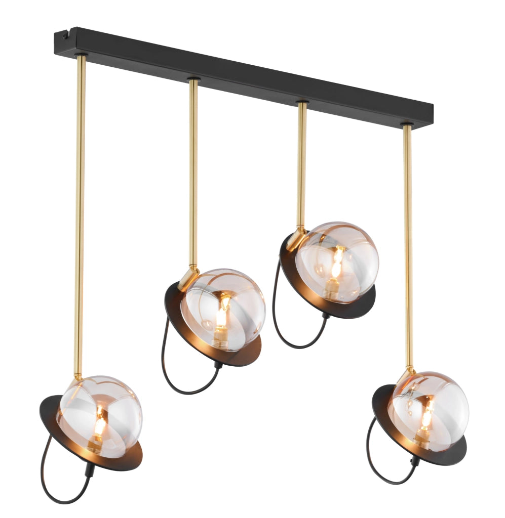 Lampada sospesa moderna nero oro 80cm 4xG9 Jupiter Planet