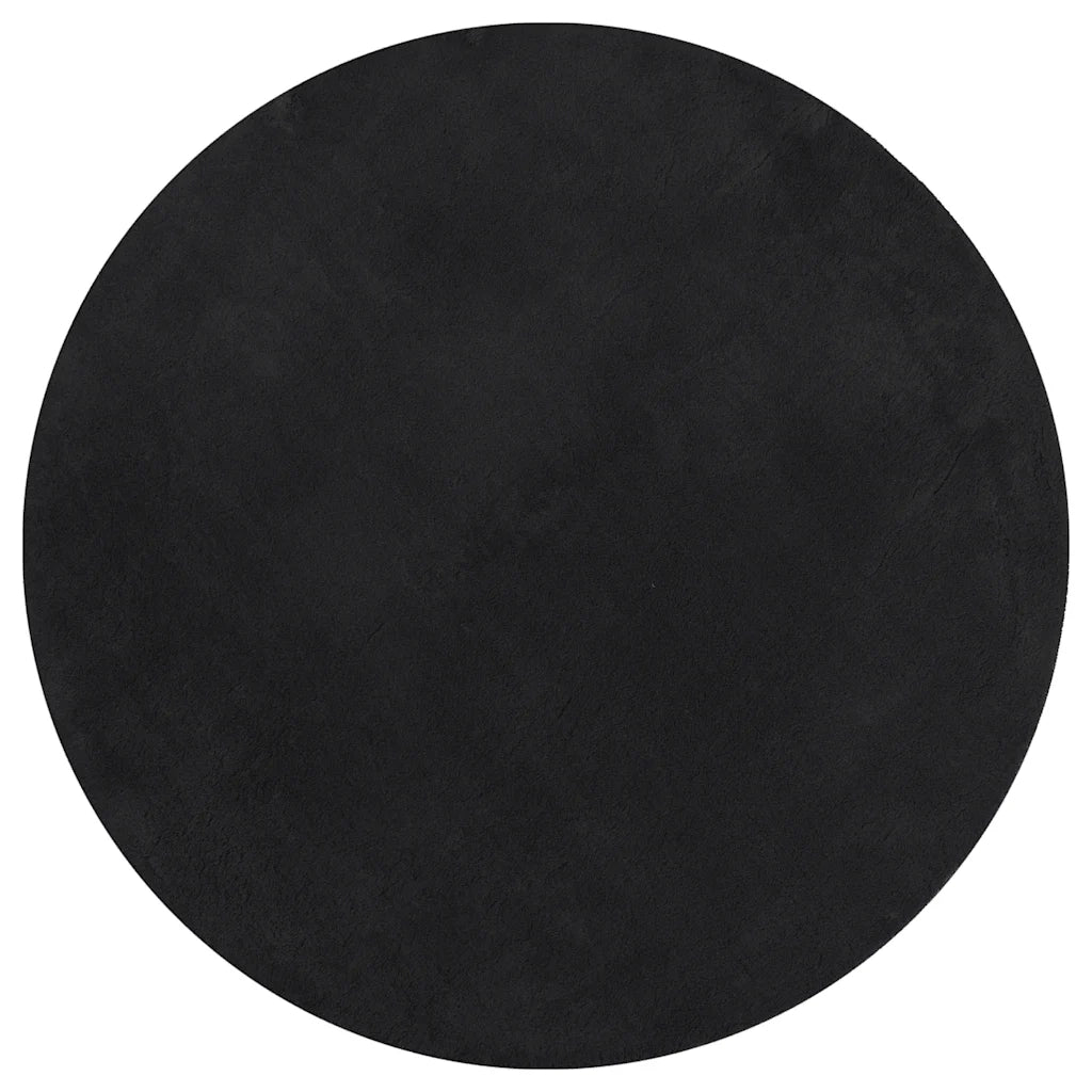 Tappeto a Pelo Corto HUARTE Morbido e Lavabile Nero Ø 200 cm 375126