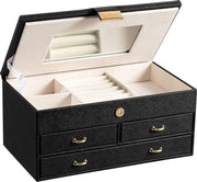 Cassettiere Portatile per Donne - Organizzatore di Accessori da Donna con Cassetti per Collane, Orecchini, Anelli