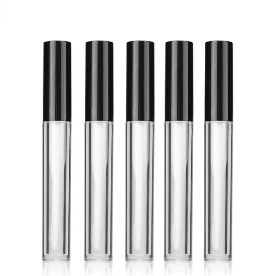 Set di flaconi in vetro riciclabile 6 x 5 ml - Flaconi trasparenti con boccetta nera - Ideali per oli essenziali - Adatti per eyeliner - Progetto di design duraturo - Flaconi oli