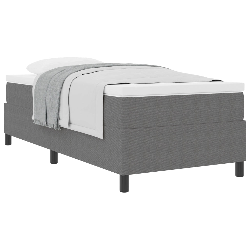 Letto con Box Spring e Materasso Grigio Chiaro 80x200 cm Tessuto in Corduroy