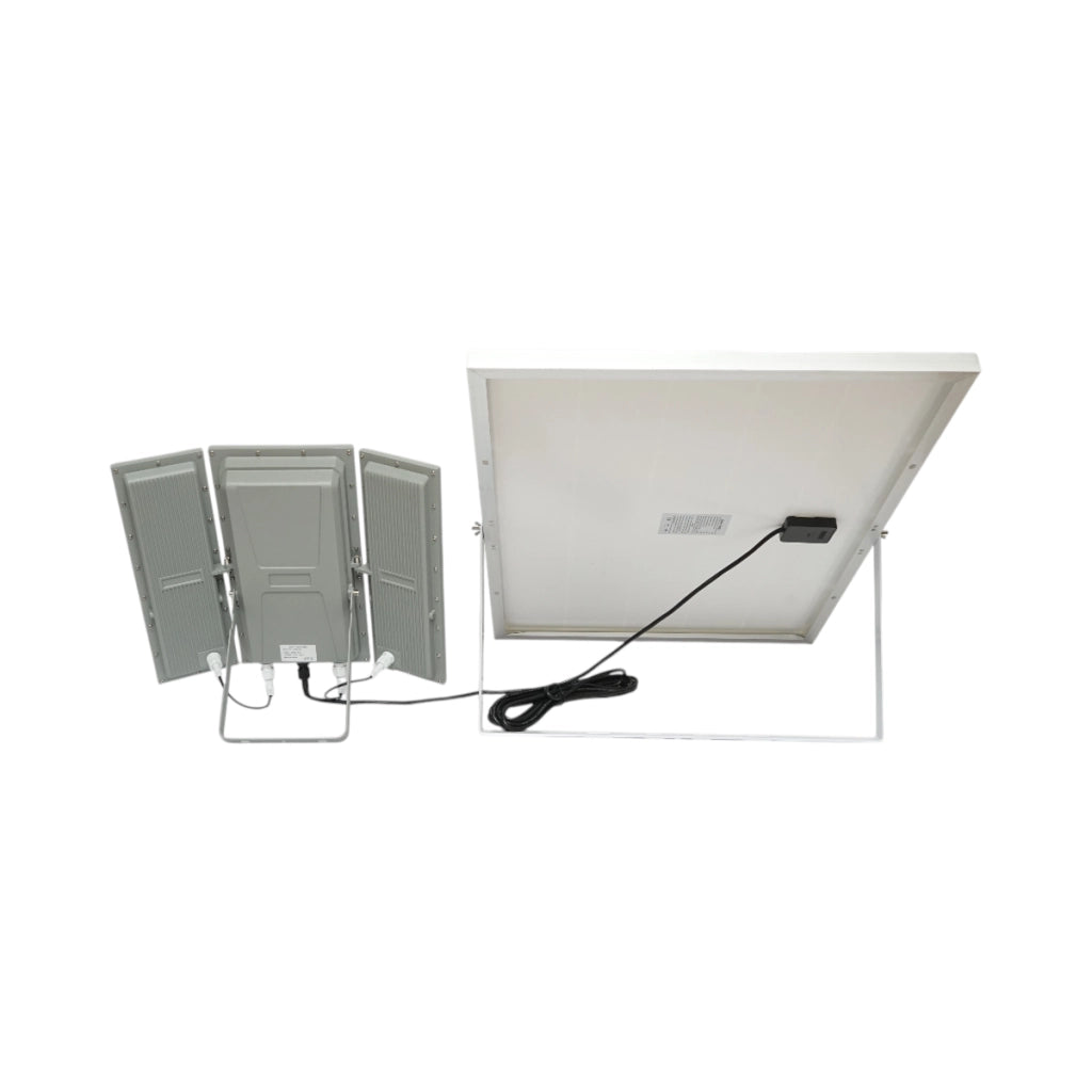 Lampada LED da 4500 lm, 6500 K con pannello solare da 70 W, batteria LifePO4 da 3,2 V/60 Ah, sensore di movimento e telecomando IP66 Breckner Germany