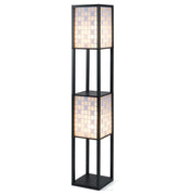 Lampada da terra con 2 ripiani 26 x 26 x 156 cm illuminazione ambientale accogliente e funzionale stile moderno MDF nero 20_0012296