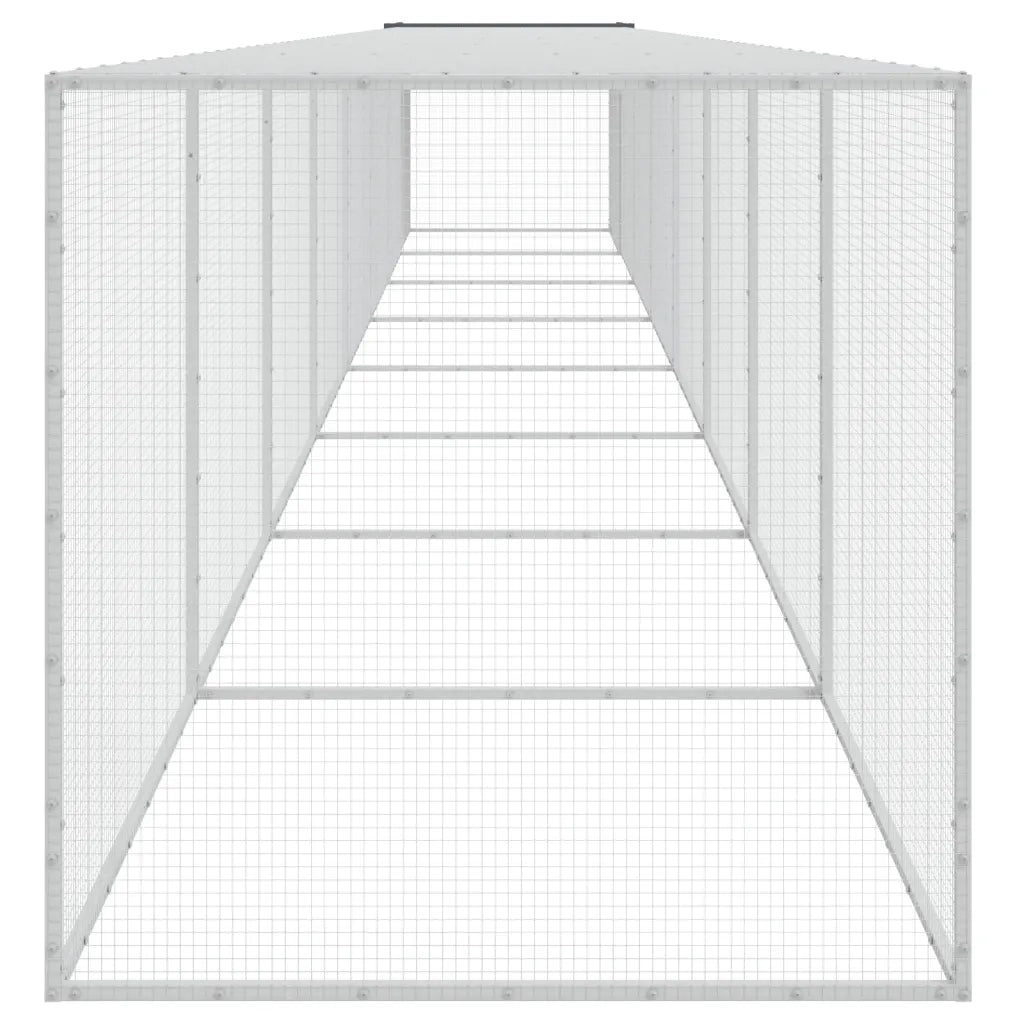 Gabbia Polli con Tetto Antracite 803x98x90 cm Acciaio Zincato 3189042