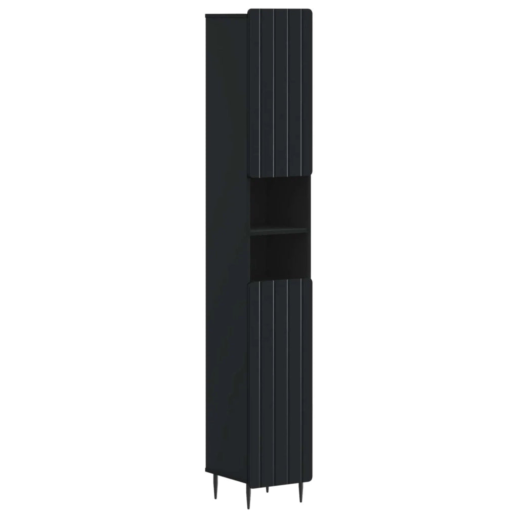 Armadio da Bagno con Ripiano Aperto ZWOLLE Nero 896376