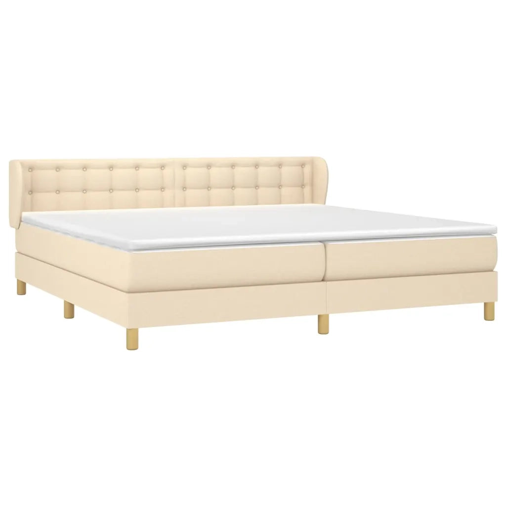 Giroletto a Molle con Materasso Crema 200x200 cm in Tessuto 3127154