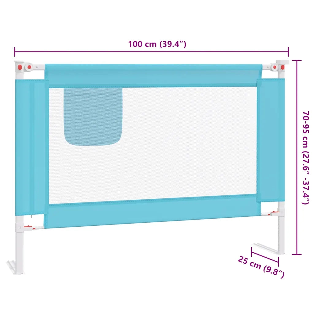 Sponda Letto di Sicurezza per Bambini Blu 100x25 cm in Tessuto 10208