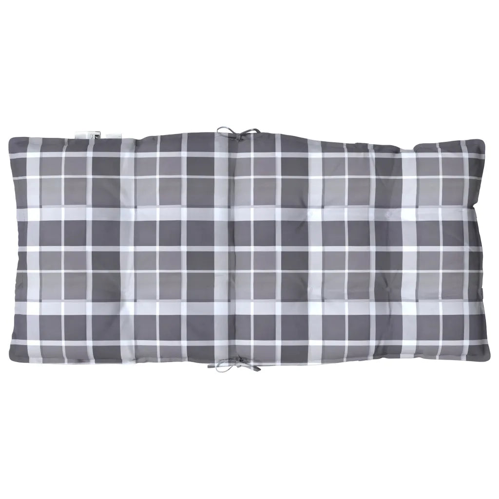 Cuscini Sedia Schienale Basso 4 pz Quadri Grigio Tessuto Oxford 377714