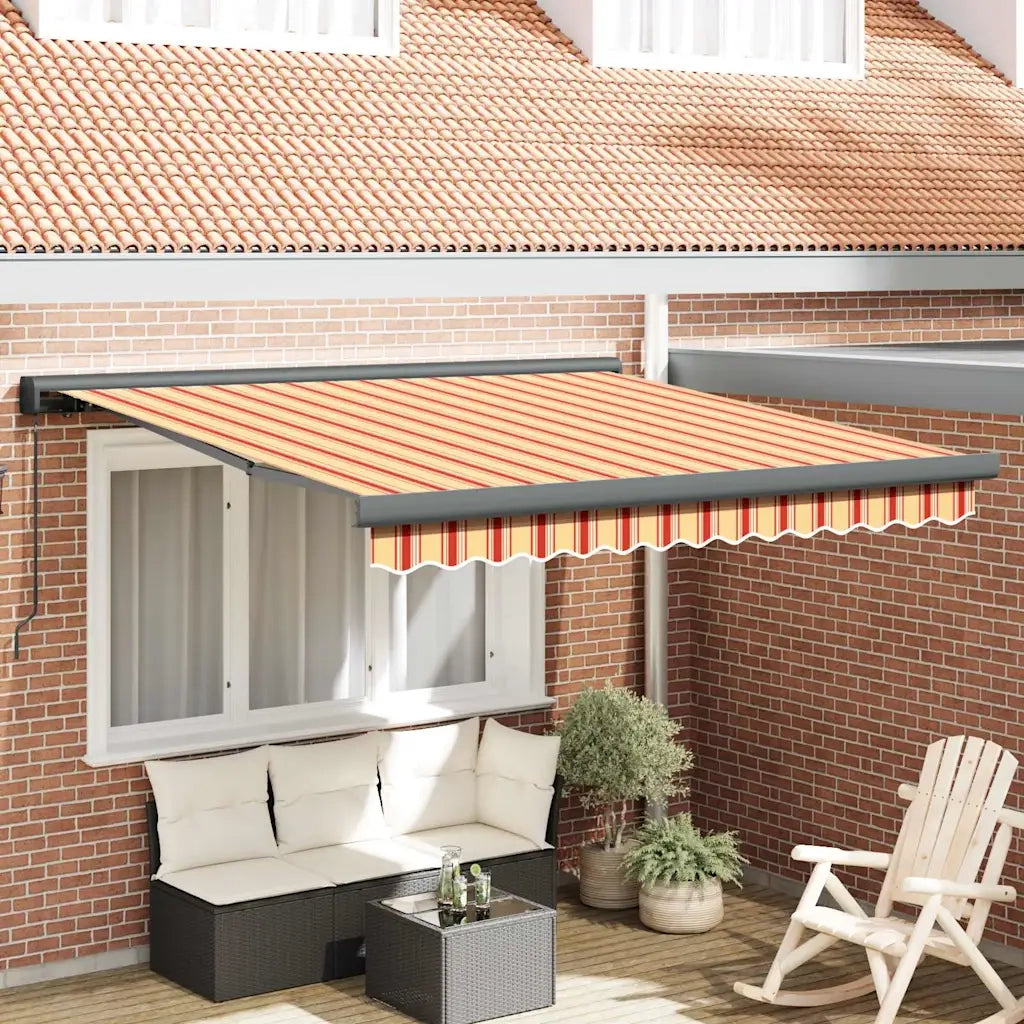 vidaXL Tenda Retrattile Giallo e Arancione 300 x 250 cm