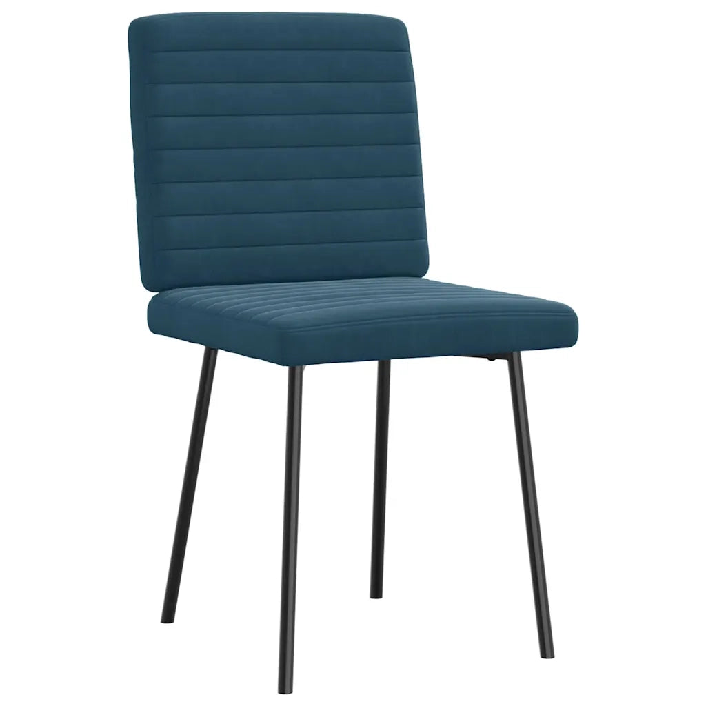 vidaXL Sedie da Pranzo 4 pz Blu in Velluto