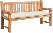 Panchina da Giardino in Teak Jackson con Cuscino crema,166x48x8 cm