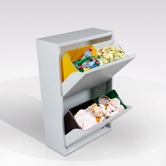 PORTA RIFIUTI METALLO MOD. PAT 4 DIFF. 4 SECCHI