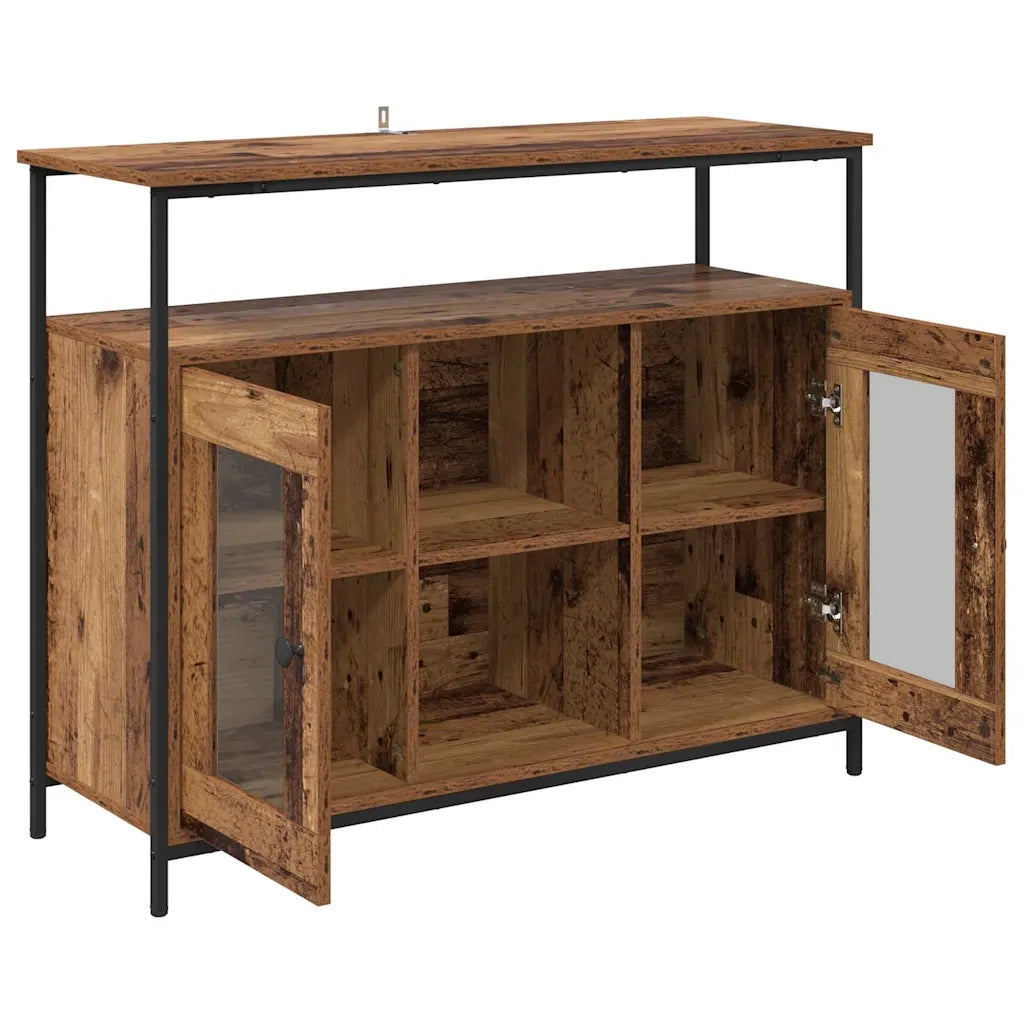 Credenza-Buffet-Armadio da cucina Legno vecchio 100 x 35 x 80 cm Legno multistrato 885355