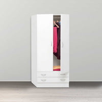 Composad Armadio 2 Ante e 2 cassetti 170x80x52cm Colore Bianco Opaco AR1026