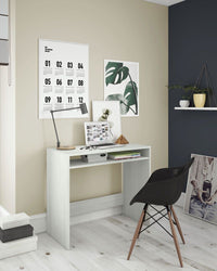 Habitdesign Livia B01 Scrivania, Melamina, Bianco (Blanco Alpes), 79 x 43 x 78 cm