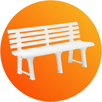 PANCHINA IN RESINA ORCHIDEA BIANCA