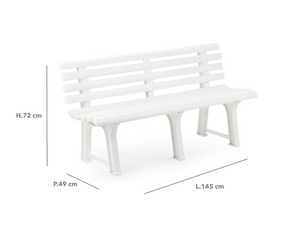 PANCHINA IN RESINA ORCHIDEA BIANCA