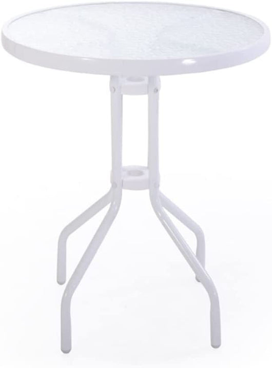 VERDELOOK iOS, Tavolino da Esterno con Struttura in Metallo Verniciato e Vetro temprato 5 mm, 60x60 h71 cm