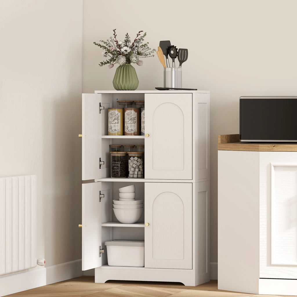 Mobile cucina con 4 ante e 2 ripiani regolabili ¨C zephmum ¨C bianco 60x30x110