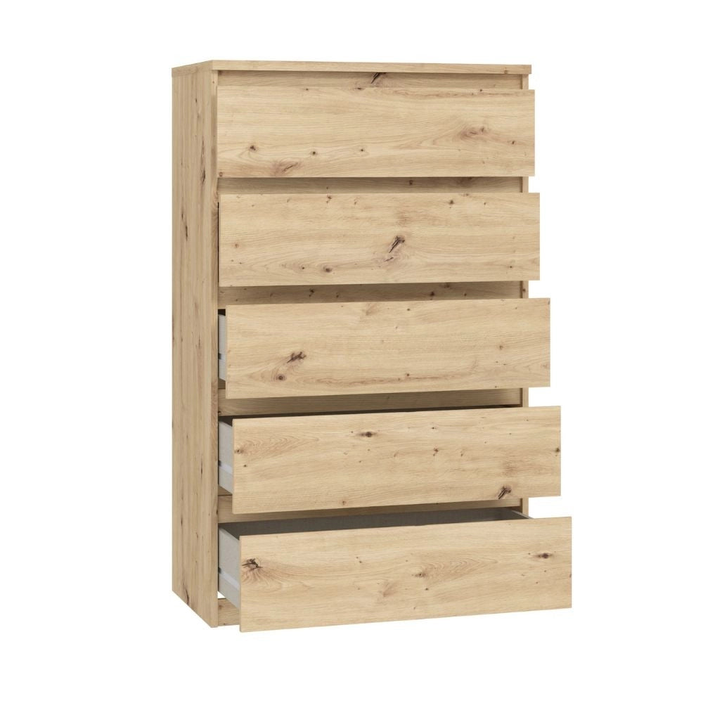 Cassettiera Morgan 5 cassetti rovere – 77.2x42.2x128H