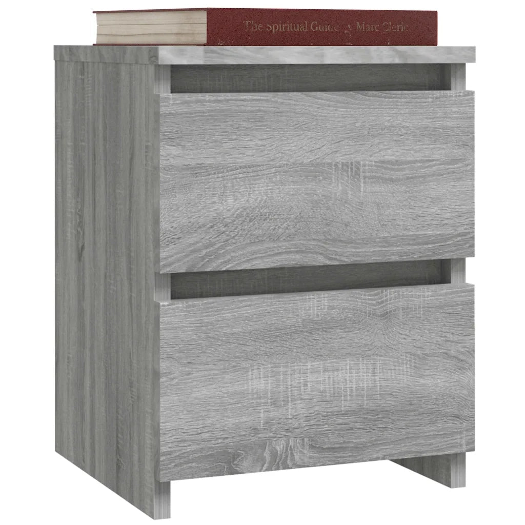 Comodini 2 pz Grigio Sonoma 30x30x40 cm in Legno Multistrato 815330