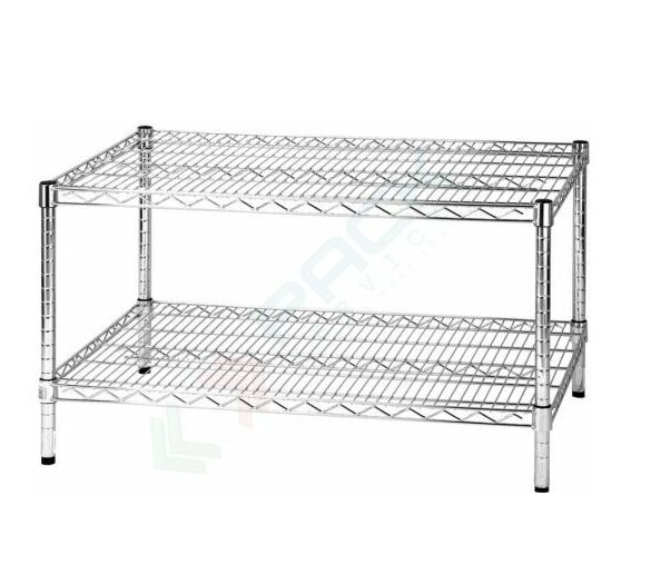 Archimede Sistema Componibile, Scaffale Due Ripiani, Grigio (Cromato), 61 x 36 x 50 cm